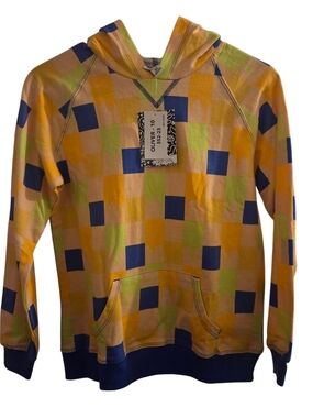 Oliver Kid's Yellow, Blue & Green Check Hooded Pullover